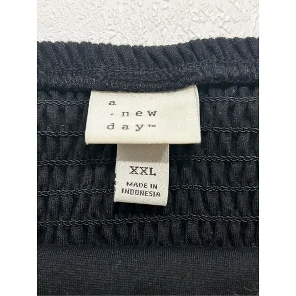 A New Day Black Strapless Smocked Tube Top | Size XXL | Target Basics - Picture 3 of 3